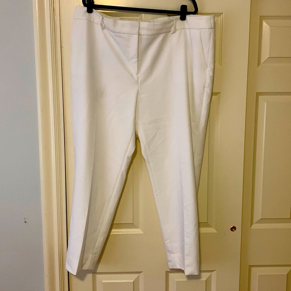 Talbots White lined ankle pants